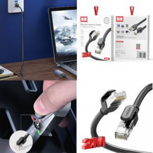 کابل پچ کورد شبکه LAN – ارلدام مدل ET-NW1 طول 10 متر – 100/1000Mbit گیگابیتی