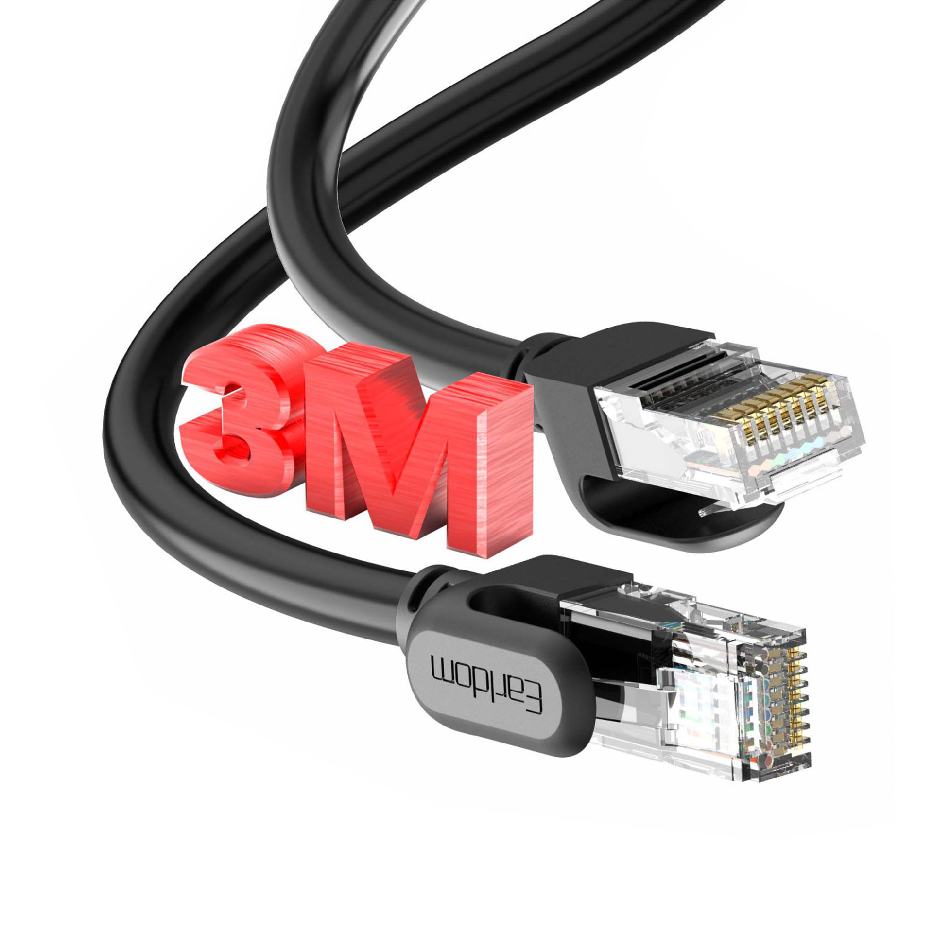 کابل پچ کورد شبکه LAN - ارلدام مدل ET-NW1 طول 3 متر - 100/1000Mbit گیگابیتی